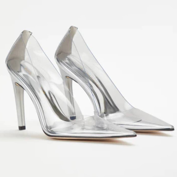 Good American Cinder-F*CKING-RELLA Pump In Glass Clear Size 10 New - Picture 3 of 15